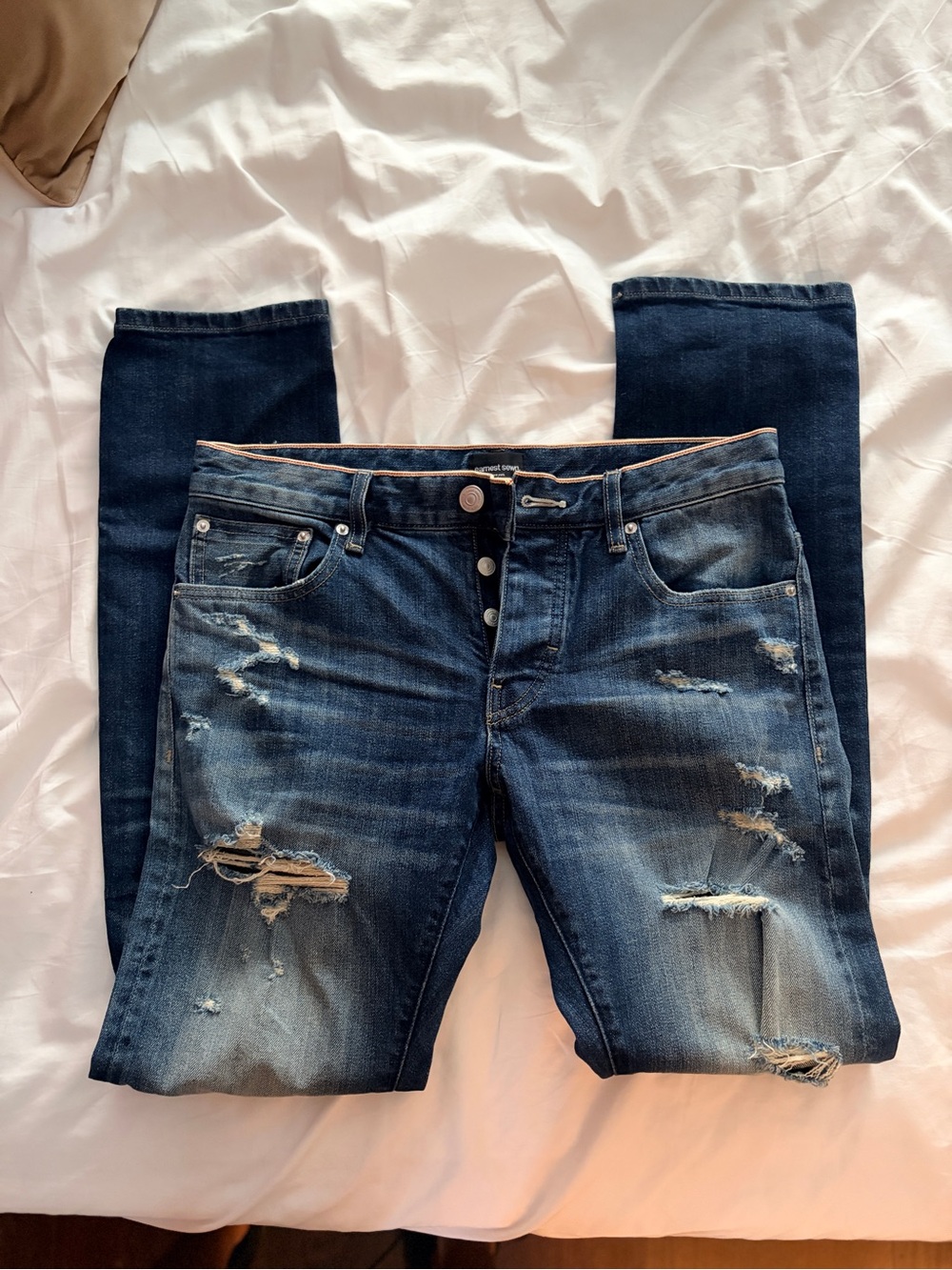 Men’s Earnest Sewn Allen Dark Blue Denim Jeans 30